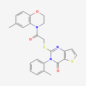 2-{[2-(6-methyl-2,3-dihydro-4H-1,4-benzoxazin-4-yl)-2-oxoethyl]sulfanyl}-3-(2-methylphenyl)thieno[3,2-d]pyrimidin-4(3H)-one