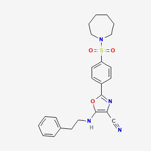 2-[4-(Azepan-1-ylsulfonyl)phenyl]-5-[(2-phenylethyl)amino]-1,3-oxazole-4-carbonitrile
