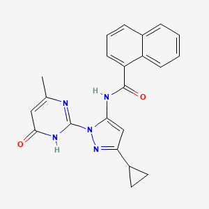 N-(3-cyclopropyl-1-(4-methyl-6-oxo-1,6-dihydropyrimidin-2-yl)-1H-pyrazol-5-yl)-1-naphthamide