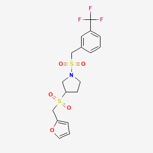 3-((Furan-2-ylmethyl)sulfonyl)-1-((3-(trifluoromethyl)benzyl)sulfonyl)pyrrolidine