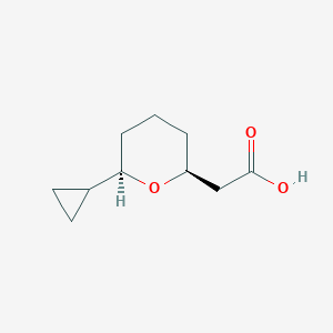 molecular formula C10H16O3 B2537985 2-[(2S,6R)-6-环丙基氧杂-2-基]乙酸 CAS No. 2173997-22-1