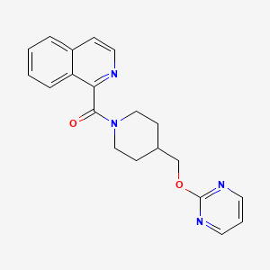 molecular formula C20H20N4O2 B2537987 1-{4-[(Pyrimidin-2-yloxy)methyl]piperidine-1-carbonyl}isoquinoline CAS No. 2379971-23-8