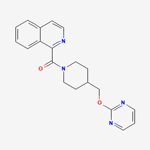molecular formula C20H20N4O2 B2537987 Isoquinolin-1-yl-[4-(pyrimidin-2-yloxymethyl)piperidin-1-yl]methanone CAS No. 2379971-23-8