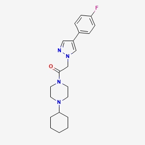 1-(4-cyclohexylpiperazin-1-yl)-2-(4-(4-fluorophenyl)-1H-pyrazol-1-yl)ethanone