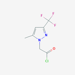 molecular formula C7H6ClF3N2O B2537994 [5-methyl-3-(trifluoromethyl)-1H-pyrazol-1-yl]acetyl chloride CAS No. 922516-43-6