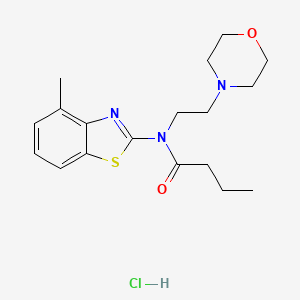 molecular formula C18H26ClN3O2S B2538007 N-(4-METHYL-1,3-BENZOTHIAZOL-2-YL)-N-[2-(MORPHOLIN-4-YL)ETHYL]BUTANAMIDE HYDROCHLORIDE CAS No. 1177500-27-4