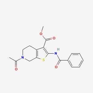 molecular formula C18H18N2O4S B2538036 methyl 6-acetyl-2-benzamido-4H,5H,6H,7H-thieno[2,3-c]pyridine-3-carboxylate CAS No. 887893-11-0