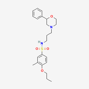 molecular formula C23H32N2O4S B2538079 3-methyl-N-(3-(2-phenylmorpholino)propyl)-4-propoxybenzenesulfonamide CAS No. 954001-11-7