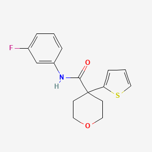 molecular formula C16H16FNO2S B2538152 N-(3-fluorophenyl)-4-(thiophen-2-yl)oxane-4-carboxamide CAS No. 877650-75-4