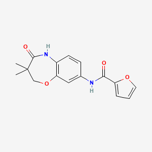 molecular formula C16H16N2O4 B2538161 N-(3,3-dimethyl-4-oxo-2,3,4,5-tetrahydro-1,5-benzoxazepin-8-yl)furan-2-carboxamide CAS No. 921810-77-7