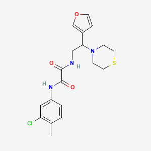 molecular formula C19H22ClN3O3S B2538175 N'-(3-chloro-4-methylphenyl)-N-[2-(furan-3-yl)-2-(thiomorpholin-4-yl)ethyl]ethanediamide CAS No. 2034574-15-5