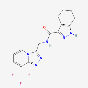 molecular formula C16H15F3N6O B2538207 N-((8-(trifluoromethyl)-[1,2,4]triazolo[4,3-a]pyridin-3-yl)methyl)-4,5,6,7-tetrahydro-1H-indazole-3-carboxamide CAS No. 2034374-61-1