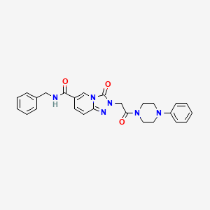 molecular formula C26H26N6O3 B2538245 N-benzyl-3-oxo-2-[2-oxo-2-(4-phenylpiperazin-1-yl)ethyl]-2H,3H-[1,2,4]triazolo[4,3-a]pyridine-6-carboxamide CAS No. 1251586-69-2