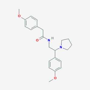 molecular formula C22H28N2O3 B253828 2-(4-methoxyphenyl)-N-[2-(4-methoxyphenyl)-2-(pyrrolidin-1-yl)ethyl]acetamide 