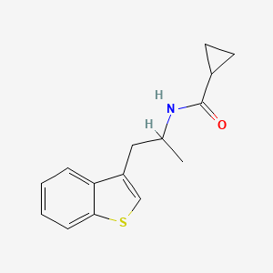 molecular formula C15H17NOS B2538352 N-[1-(1-benzothiophen-3-yl)propan-2-yl]cyclopropanecarboxamide CAS No. 2034297-10-2