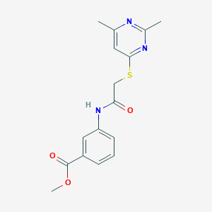 molecular formula C16H17N3O3S B253836 METHYL 3-{2-[(2,6-DIMETHYLPYRIMIDIN-4-YL)SULFANYL]ACETAMIDO}BENZOATE 