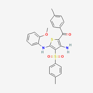 molecular formula C26H24N2O4S2 B2538482 N2-(2-methoxyphenyl)-5-(4-methylbenzoyl)-3-(4-methylbenzenesulfonyl)thiophene-2,4-diamine CAS No. 1115373-17-5