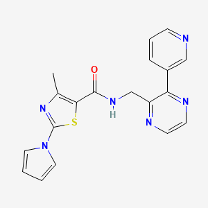 4-methyl-N-((3-(pyridin-3-yl)pyrazin-2-yl)methyl)-2-(1H-pyrrol-1-yl)thiazole-5-carboxamide