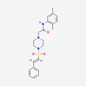 molecular formula C22H27N3O3S B2538536 N-(2,5-dimethylphenyl)-2-[4-[(E)-2-phenylethenyl]sulfonylpiperazin-1-yl]acetamide CAS No. 1002484-56-1