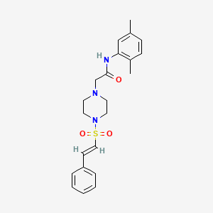 N-(2,5-dimethylphenyl)-2-[4-[(E)-2-phenylethenyl]sulfonylpiperazin-1-yl]acetamide