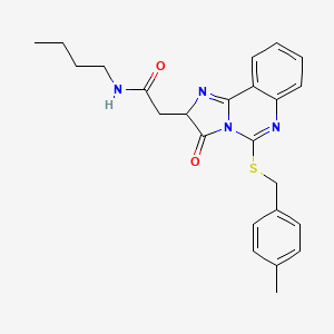 molecular formula C24H26N4O2S B2538601 N-butyl-2-(5-{[(4-methylphenyl)methyl]sulfanyl}-3-oxo-2H,3H-imidazo[1,2-c]quinazolin-2-yl)acetamide CAS No. 1022235-27-3