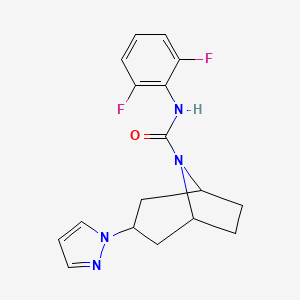 molecular formula C17H18F2N4O B2538634 N-(2,6-difluorophenyl)-3-(1H-pyrazol-1-yl)-8-azabicyclo[3.2.1]octane-8-carboxamide CAS No. 2310017-15-1