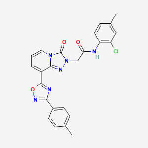 molecular formula C24H19ClN6O3 B2538645 N-(2-chloro-4-methylphenyl)-2-{8-[3-(4-methylphenyl)-1,2,4-oxadiazol-5-yl]-3-oxo-2H,3H-[1,2,4]triazolo[4,3-a]pyridin-2-yl}acetamide CAS No. 1112306-31-6