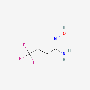 molecular formula C4H7F3N2O B2538647 4,4,4-trifluoro-N'-hydroxybutanimidamide CAS No. 1344881-15-7