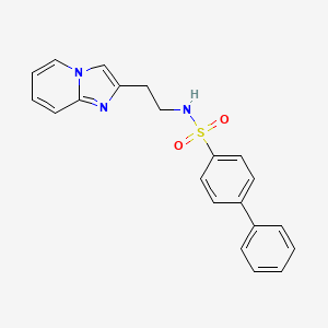 molecular formula C21H19N3O2S B2538736 N-(2-{imidazo[1,2-a]pyridin-2-yl}ethyl)-[1,1'-biphenyl]-4-sulfonamide CAS No. 868978-64-7