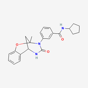 molecular formula C23H25N3O3 B2538814 N-cyclopentyl-3-{9-methyl-11-oxo-8-oxa-10,12-diazatricyclo[7.3.1.0^{2,7}]trideca-2,4,6-trien-10-yl}benzamide CAS No. 901264-56-0