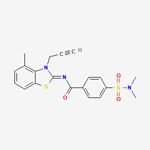 molecular formula C20H19N3O3S2 B2538832 4-(dimethylsulfamoyl)-N-[(2Z)-4-methyl-3-(prop-2-yn-1-yl)-2,3-dihydro-1,3-benzothiazol-2-ylidene]benzamide CAS No. 868377-44-0