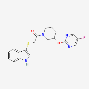 2-((1H-indol-3-yl)thio)-1-(3-((5-fluoropyrimidin-2-yl)oxy)piperidin-1-yl)ethanone