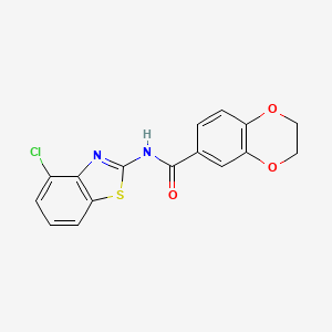 N-(4-chloro-1,3-benzothiazol-2-yl)-2,3-dihydro-1,4-benzodioxine-6-carboxamide