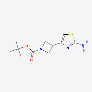 molecular formula C11H17N3O2S B2538919 Tert-butyl 3-(2-amino-1,3-thiazol-4-yl)azetidine-1-carboxylate CAS No. 1146085-16-6