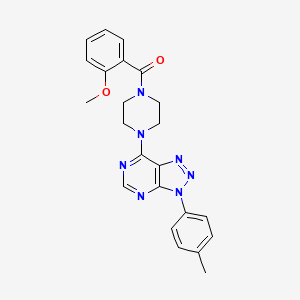 molecular formula C23H23N7O2 B2539043 (2-methoxyphenyl)(4-(3-(p-tolyl)-3H-[1,2,3]triazolo[4,5-d]pyrimidin-7-yl)piperazin-1-yl)methanone CAS No. 920219-37-0