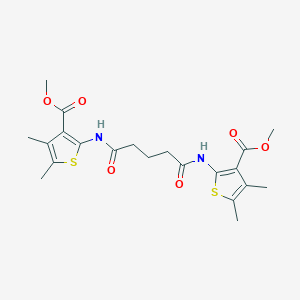 molecular formula C21H26N2O6S2 B2539044 Methyl 2-[[5-[(3-methoxycarbonyl-4,5-dimethylthiophen-2-yl)amino]-5-oxopentanoyl]amino]-4,5-dimethylthiophene-3-carboxylate CAS No. 548469-97-2