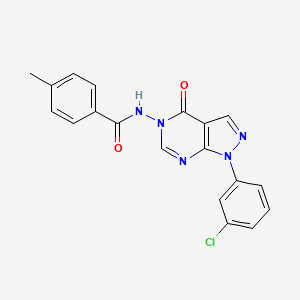 molecular formula C19H14ClN5O2 B2539048 N-(1-(3-chlorophenyl)-4-oxo-1H-pyrazolo[3,4-d]pyrimidin-5(4H)-yl)-4-methylbenzamide CAS No. 919859-01-1