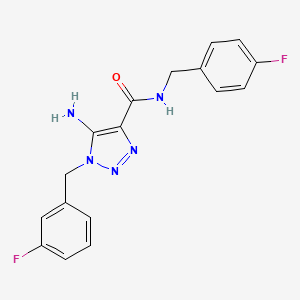molecular formula C17H15F2N5O B2539074 5-amino-1-(3-fluorobenzyl)-N-(4-fluorobenzyl)-1H-1,2,3-triazole-4-carboxamide CAS No. 902557-10-2