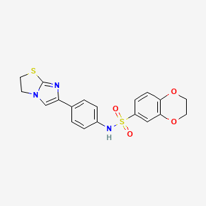 B2539092 N-(4-(2,3-dihydroimidazo[2,1-b]thiazol-6-yl)phenyl)-2,3-dihydrobenzo[b][1,4]dioxine-6-sulfonamide CAS No. 893986-53-3