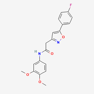 molecular formula C19H17FN2O4 B2539099 N-(3,4-dimethoxyphenyl)-2-[5-(4-fluorophenyl)-1,2-oxazol-3-yl]acetamide CAS No. 953137-13-8