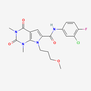 N-(3-chloro-4-fluorophenyl)-7-(3-methoxypropyl)-1,3-dimethyl-2,4-dioxo-2,3,4,7-tetrahydro-1H-pyrrolo[2,3-d]pyrimidine-6-carboxamide