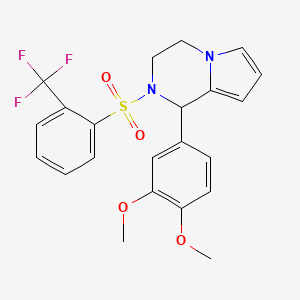 1-(3,4-Dimethoxyphenyl)-2-((2-(trifluoromethyl)phenyl)sulfonyl)-1,2,3,4-tetrahydropyrrolo[1,2-a]pyrazine