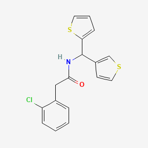 2-(2-chlorophenyl)-N-(thiophen-2-yl(thiophen-3-yl)methyl)acetamide