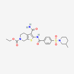ethyl 3-carbamoyl-2-(4-((3-methylpiperidin-1-yl)sulfonyl)benzamido)-4,5-dihydrothieno[2,3-c]pyridine-6(7H)-carboxylate