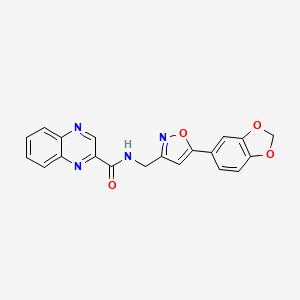 N-((5-(benzo[d][1,3]dioxol-5-yl)isoxazol-3-yl)methyl)quinoxaline-2-carboxamide