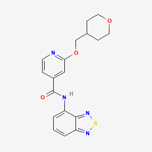 molecular formula C18H18N4O3S B2539136 N-(2,1,3-benzothiadiazol-4-yl)-2-[(oxan-4-yl)methoxy]pyridine-4-carboxamide CAS No. 2034242-55-0