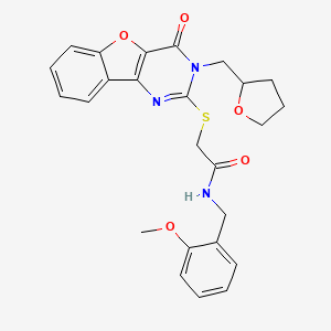 N-(2-methoxybenzyl)-2-{[4-oxo-3-(tetrahydrofuran-2-ylmethyl)-3,4-dihydro[1]benzofuro[3,2-d]pyrimidin-2-yl]sulfanyl}acetamide