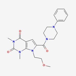 7-(2-methoxyethyl)-1,3-dimethyl-6-(4-phenylpiperazine-1-carbonyl)-1H-pyrrolo[2,3-d]pyrimidine-2,4(3H,7H)-dione