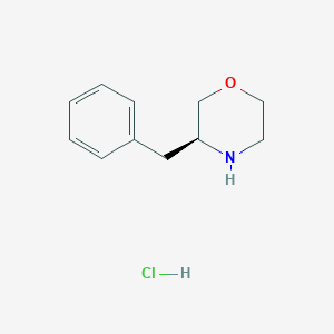 molecular formula C11H16ClNO B2539182 (S)-3-Benzylmorpholine hydrochloride CAS No. 1172897-29-8; 77897-23-5