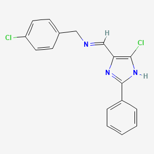 (4-chlorophenyl)-N-[(5-chloro-2-phenyl-1H-imidazol-4-yl)methylene]methanamine